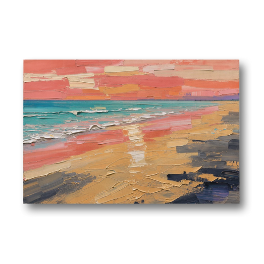 Coastal Abstract Low Tide Glow - Canvas Wall Art - Front