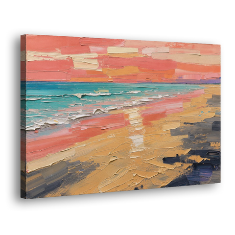 Coastal Abstract Low Tide Glow - Canvas Wall Art - Side