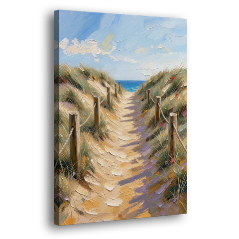 Coastal Beach Path Over the Dune Crest - Canvas Wall Art - Side