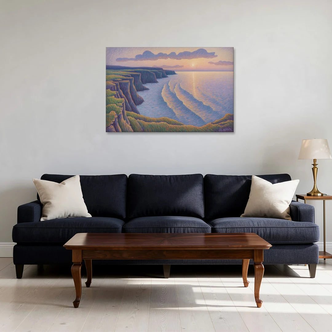 Coastal Cliffs of Newfoundland - Canvas Wall Art - Sofa - 36x24
