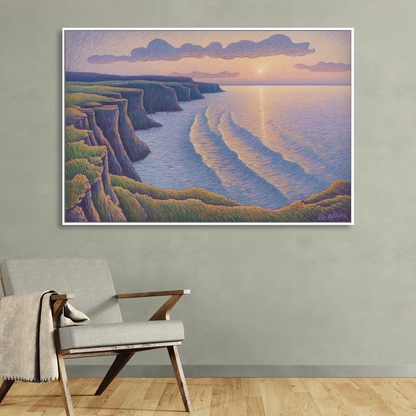 Coastal Cliffs of Newfoundland Sitting Room - White Canvas Wall Art