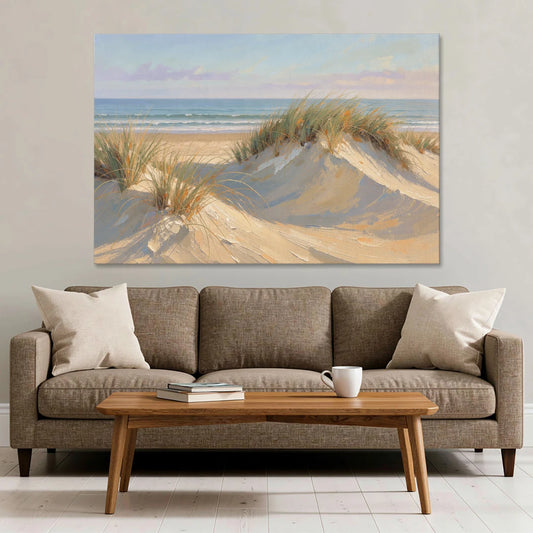 Coastal Paintings of Sea Grass Dunes - Canvas Wall Art - Sofa - 60x40