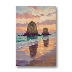 Coastal Sea Stacks at Sunset - Canvas Wall Art - Front