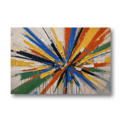 Cobalt Starburst Statement for the Living Room - Canvas Wall Art - Front