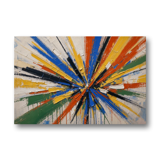 Cobalt Starburst Statement for the Living Room - Canvas Wall Art - Front