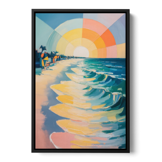 Coco Beach Sunrise - Black Framed Canvas Wall Art - Front