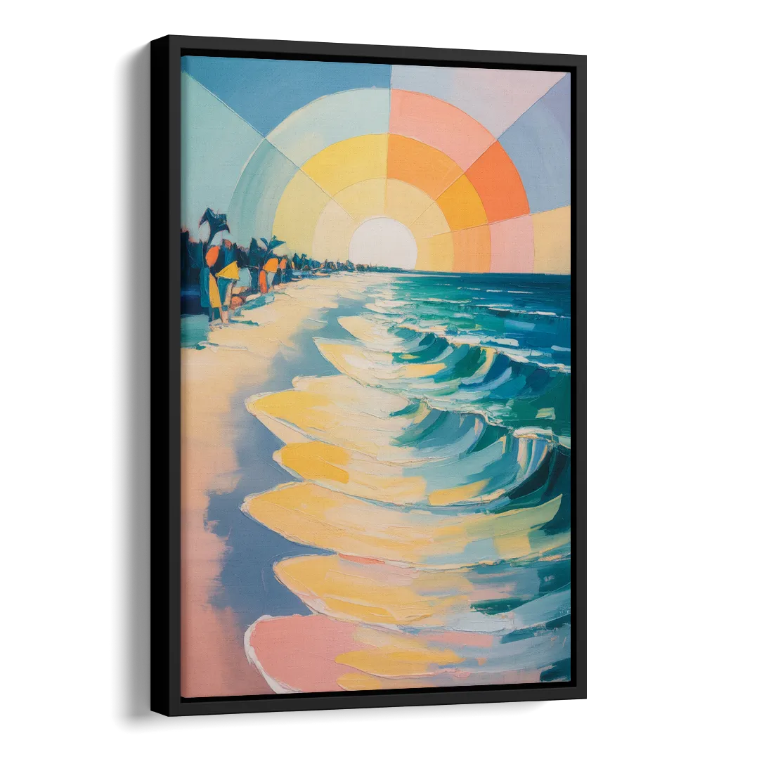 Coco Beach Sunrise Side - Black Canvas Wall Art