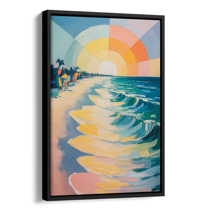 Coco Beach Sunrise Side - Black Canvas Wall Art