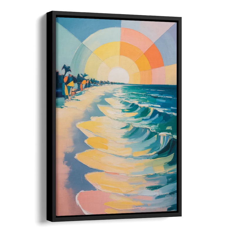 Coco Beach Sunrise Side - Black Canvas Wall Art