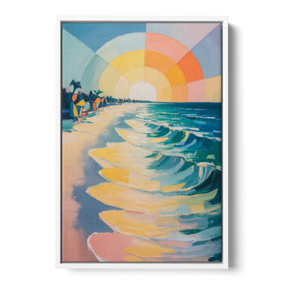 Coco Beach Sunrise Front - White Canvas Wall Art