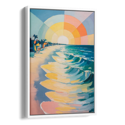 Coco Beach Sunrise Side - White Canvas Wall Art