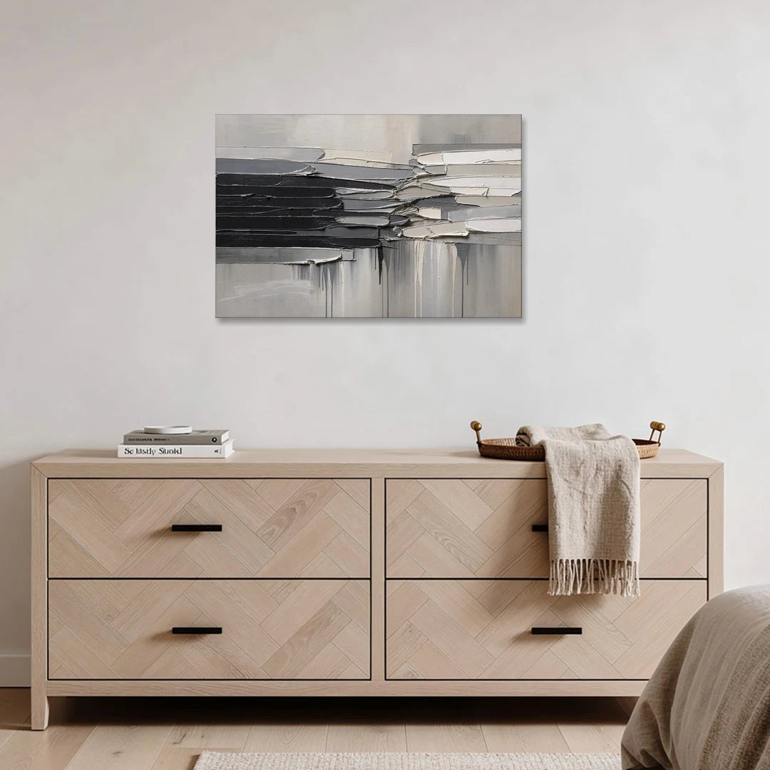 Colliding Impasto Slabs - Canvas Wall Art - Coffee Table - 36x24