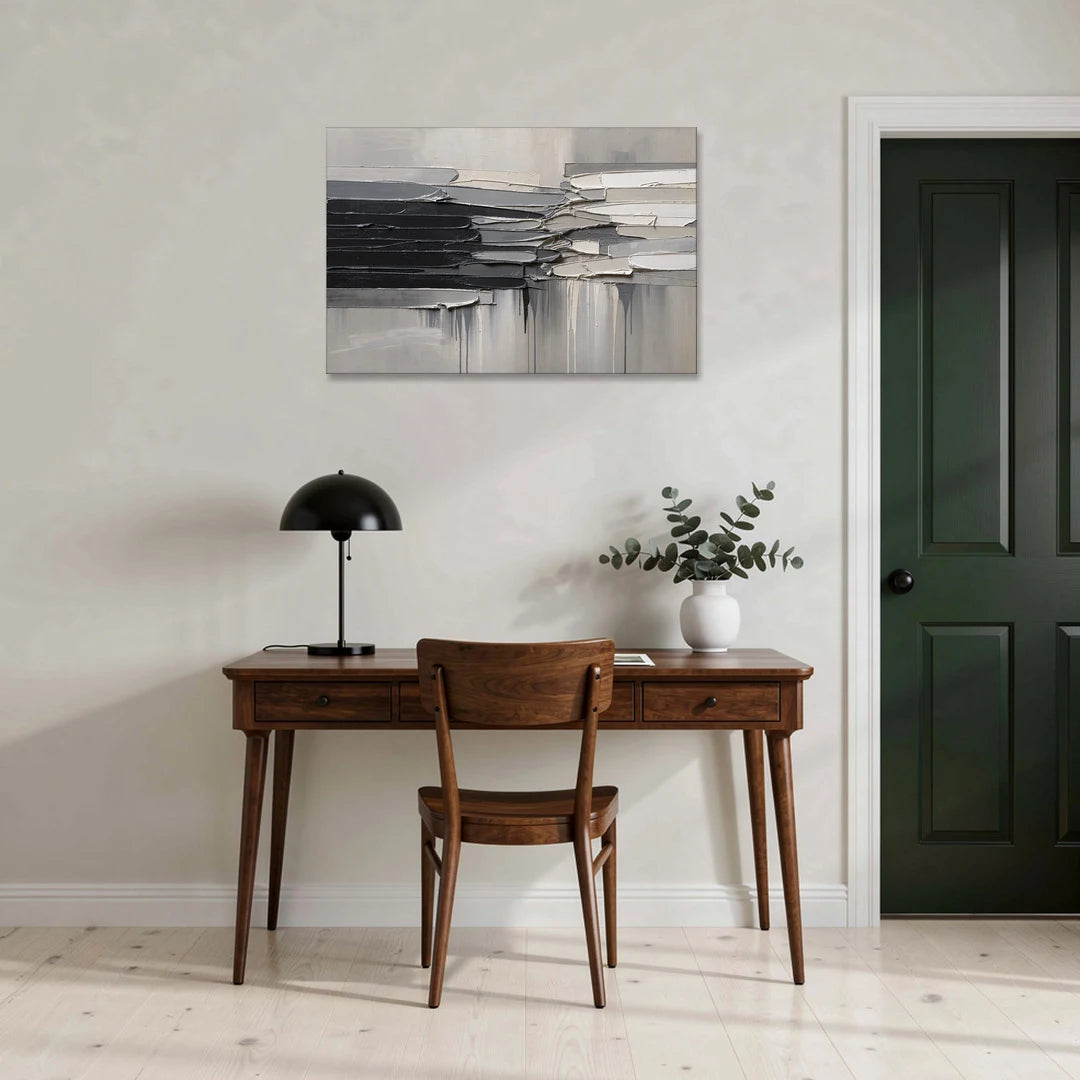 Colliding Impasto Slabs - Canvas Wall Art - Office - 36x24