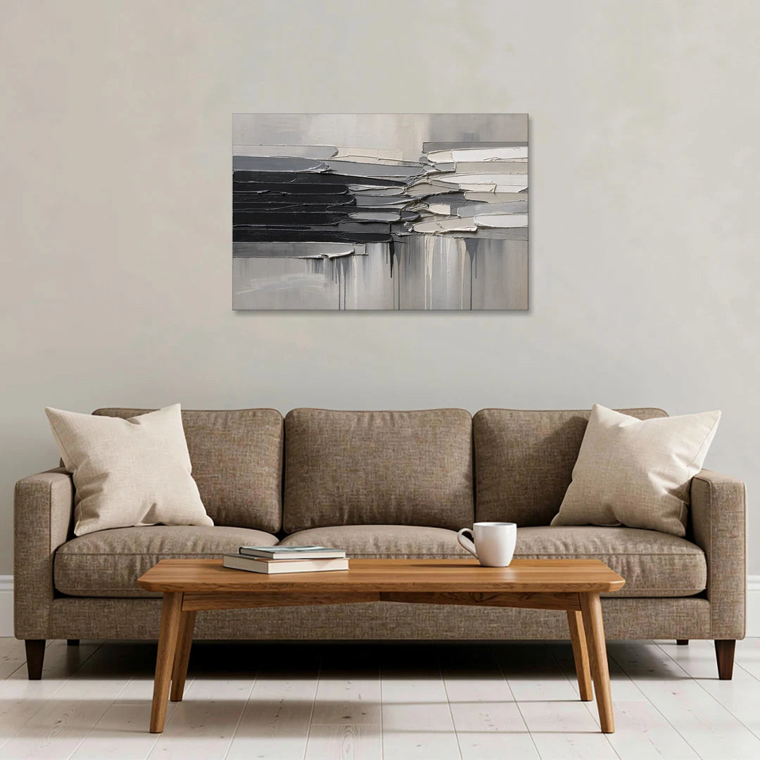Colliding Impasto Slabs - Canvas Wall Art - Sofa - 36x24