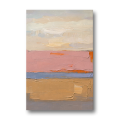Color Field Abstract Painting in Blush and Ochre - Canvas Wall Art - Front