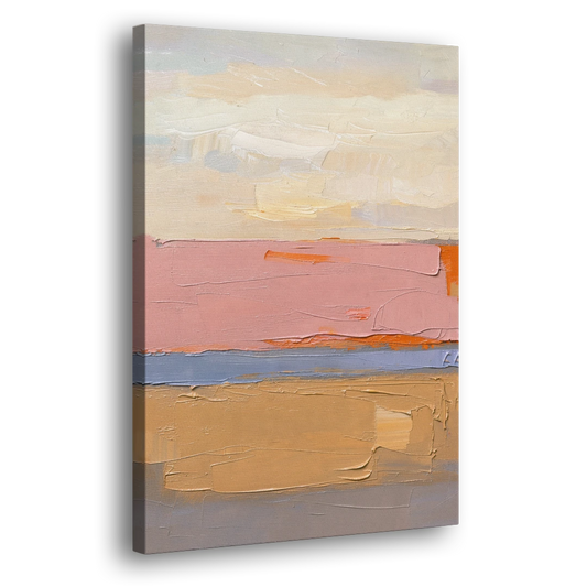 Color Field Abstract Painting in Blush and Ochre - Canvas Wall Art - Side