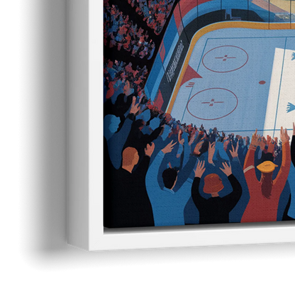 Colorado Avalanche Impressive Denver Cityscape Art - Close-Up White Frame Canvas