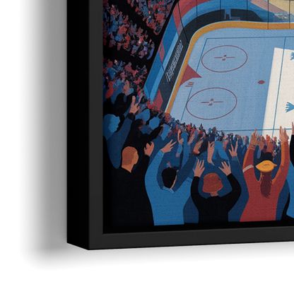 Colorado Avalanche Impressive Denver Cityscape Art - Close-Up Black Frame Canvas