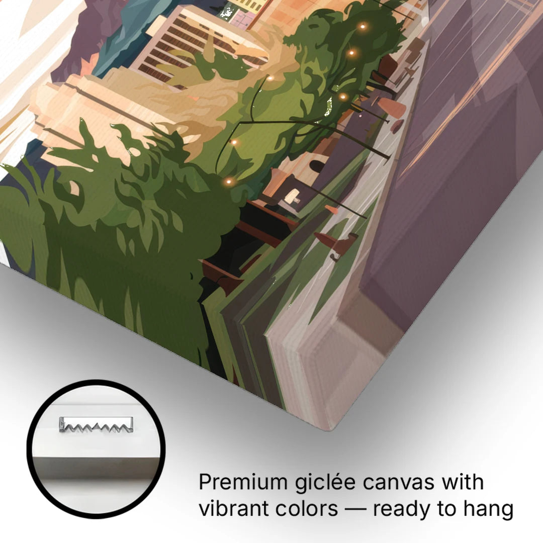 Colorado Springs Downtown Charm - Canvas Wall Art - Gallery Wrap Corner