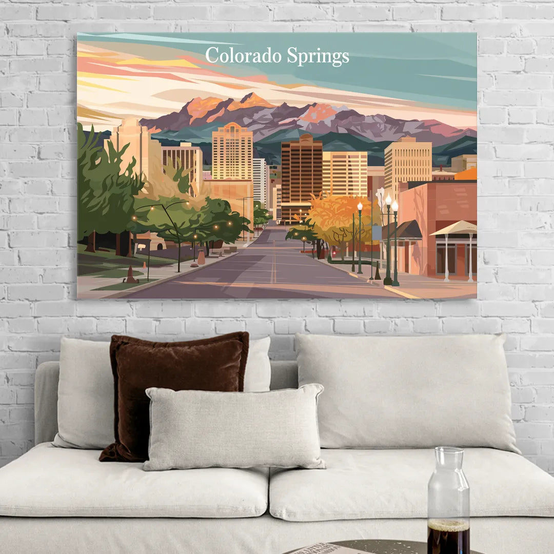 Colorado Springs Downtown Charm Sitting Room - Canvas Wall Art