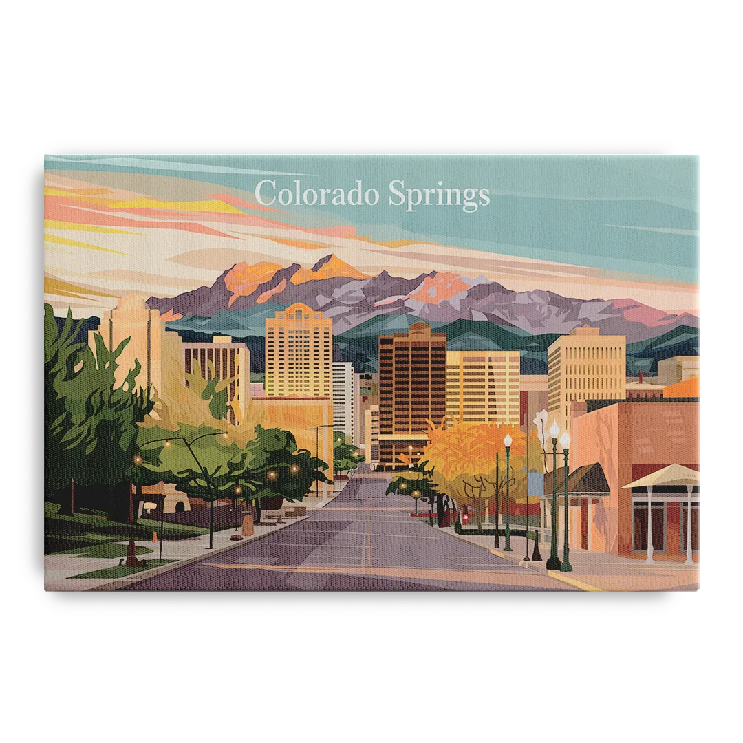 Colorado Springs Downtown Charm Front - Canvas Wall Art