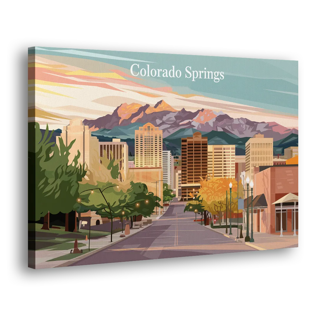 Colorado Springs Downtown Charm Side - Canvas Wall Art