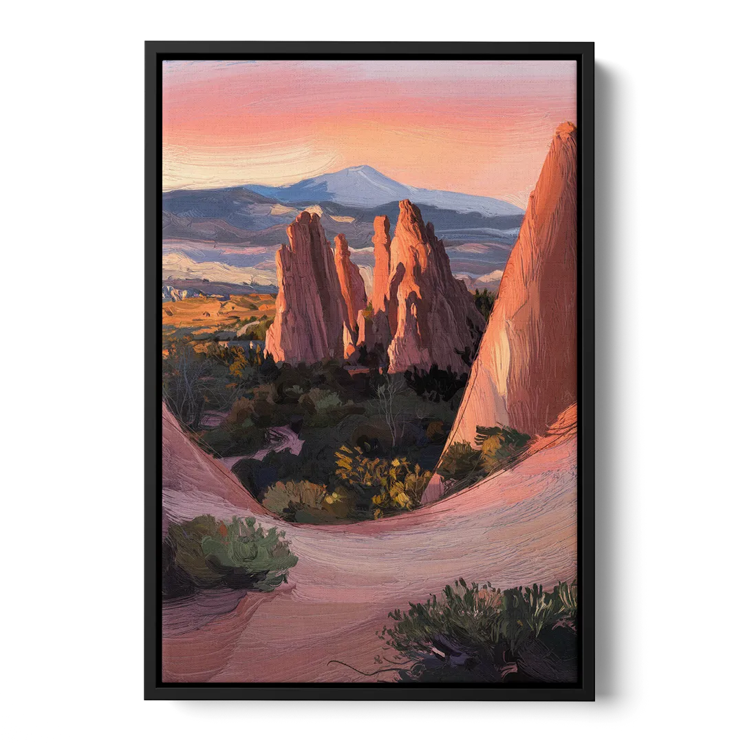Colorado Springs Garden of the Gods Front - Black Canvas Wall Art