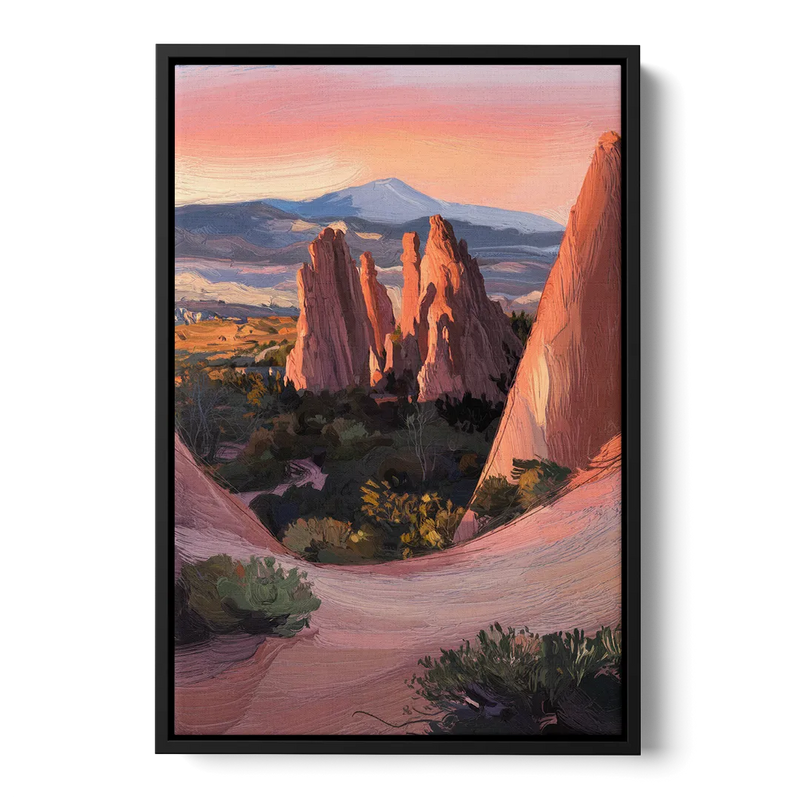 Colorado Springs Garden of the Gods Front - Black Canvas Wall Art