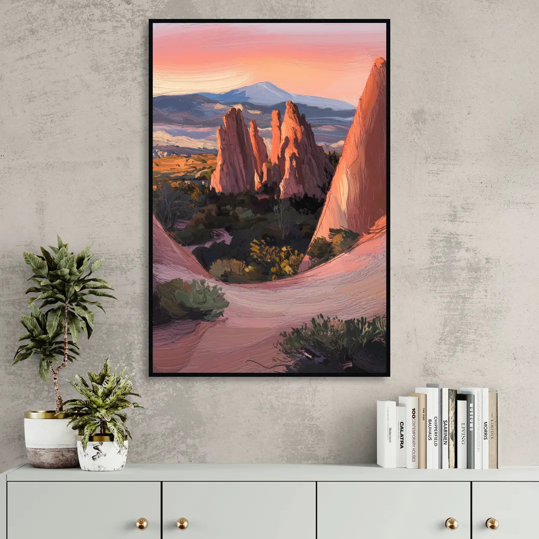 Colorado Springs Garden of the Gods Living Room - Black Canvas Wall Art