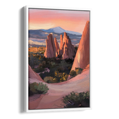 Colorado Springs Garden of the Gods Side - White Canvas Wall Art