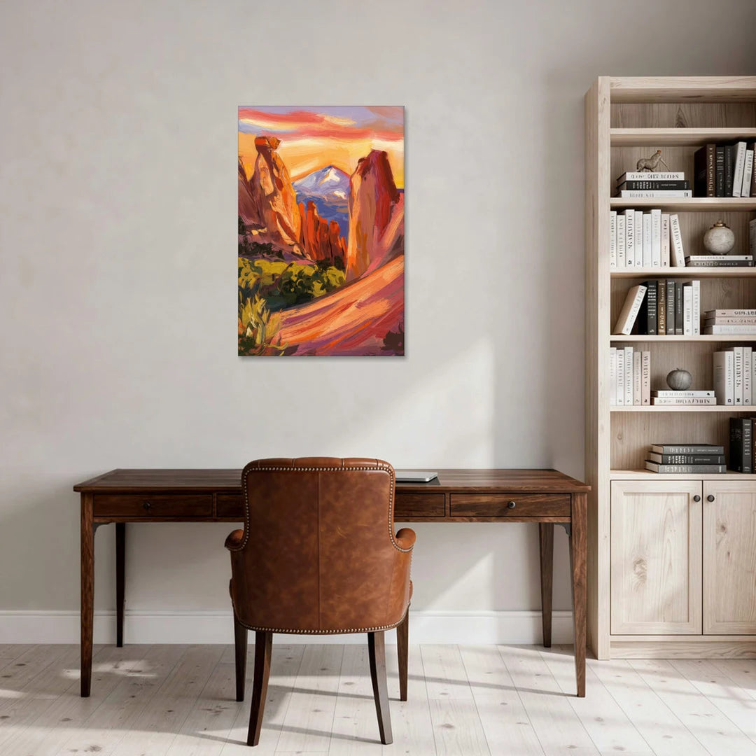 Colorado Springs Mountain View - Canvas Wall Art - Office - 24x36