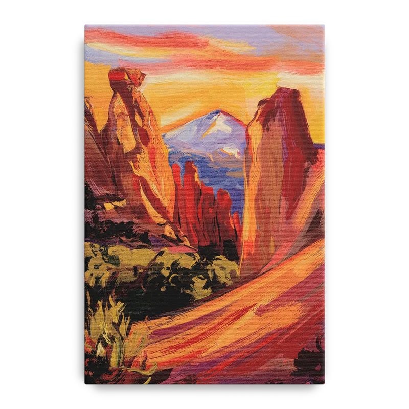 Colorado Springs Mountain View Front - Canvas Wall Art