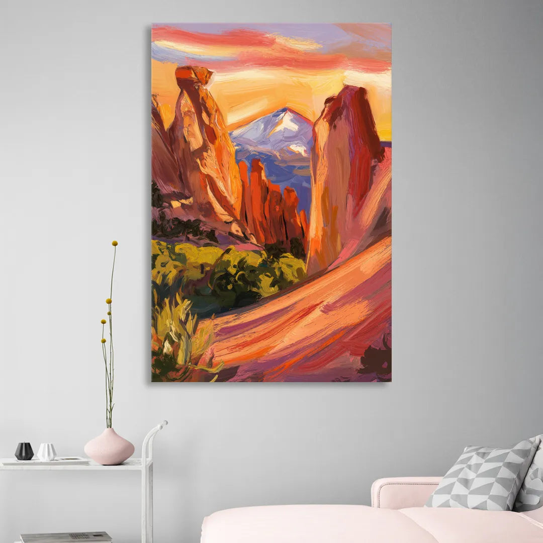 Colorado Springs Mountain View Living Room - Canvas Wall Art