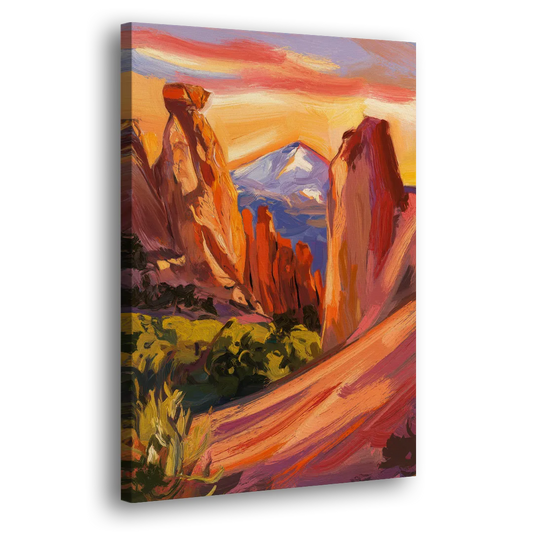Colorado Springs Mountain View Side - Canvas Wall Art