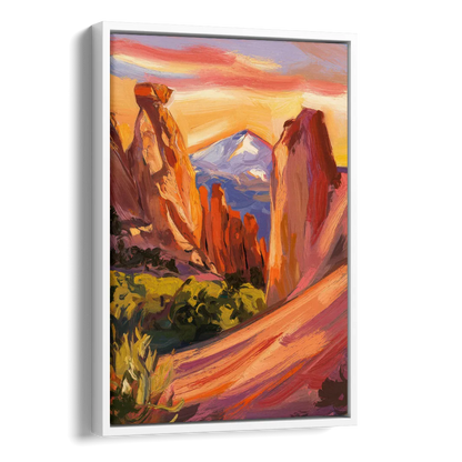 Colorado Springs Mountain View Side - White Canvas Wall Art