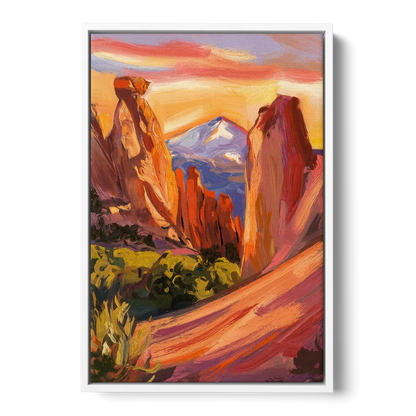 Colorado Springs Mountain View Front - White Canvas Wall Art