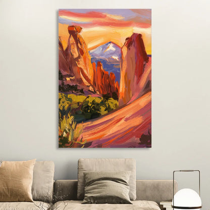 Colorado Springs Mountain View Sitting Room - Canvas Wall Art