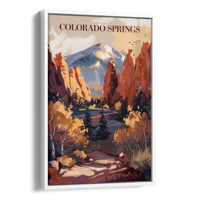 Colorado Springs Nature Escape Side - White Canvas Wall Art