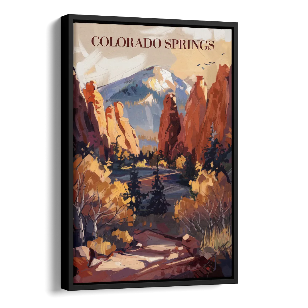 Colorado Springs Nature Escape Side - Black Canvas Wall Art