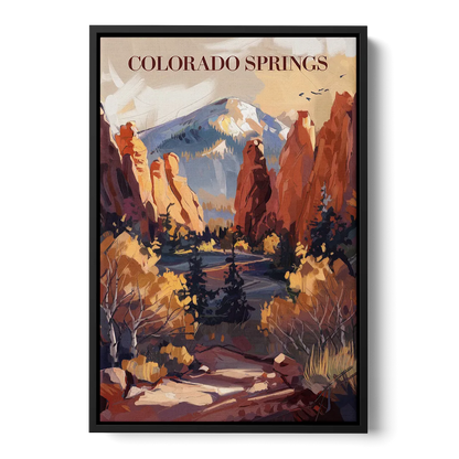 Colorado Springs Nature Escape Front - Black Canvas Wall Art