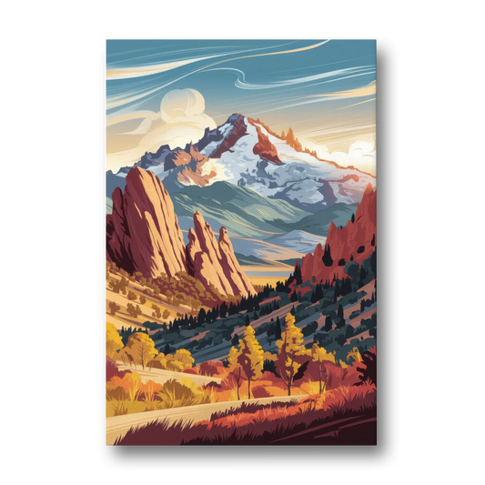 Colorado Springs Pikes Peak Panorama - Canvas Wall Art - Front
