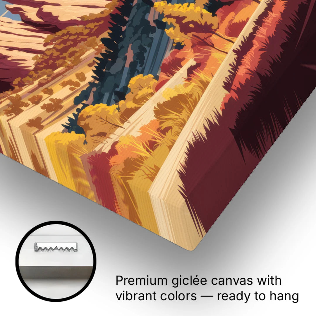 Colorado Springs Pikes Peak Panorama - Canvas Wall Art - Gallery Wrap Corner