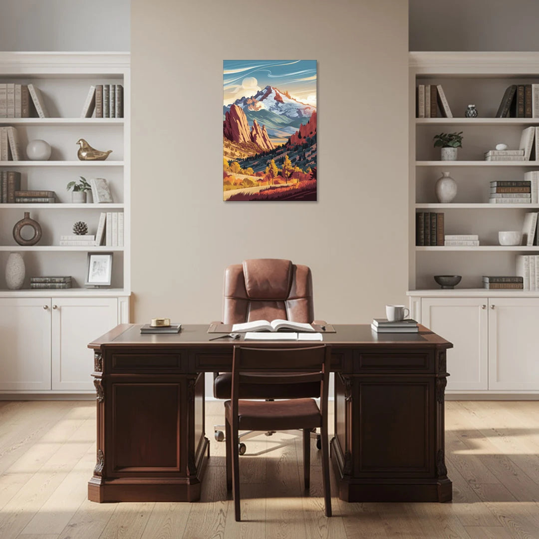 Colorado Springs Pikes Peak Panorama - Canvas Wall Art - Office - 24x36
