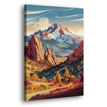 Colorado Springs Pikes Peak Panorama Side - Canvas Wall Art
