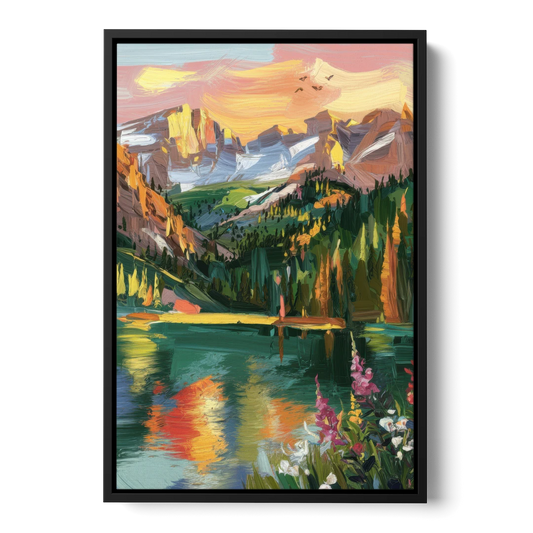 Colorado Springs Rocky Mountain Beauty - Black Framed Canvas Wall Art - Front