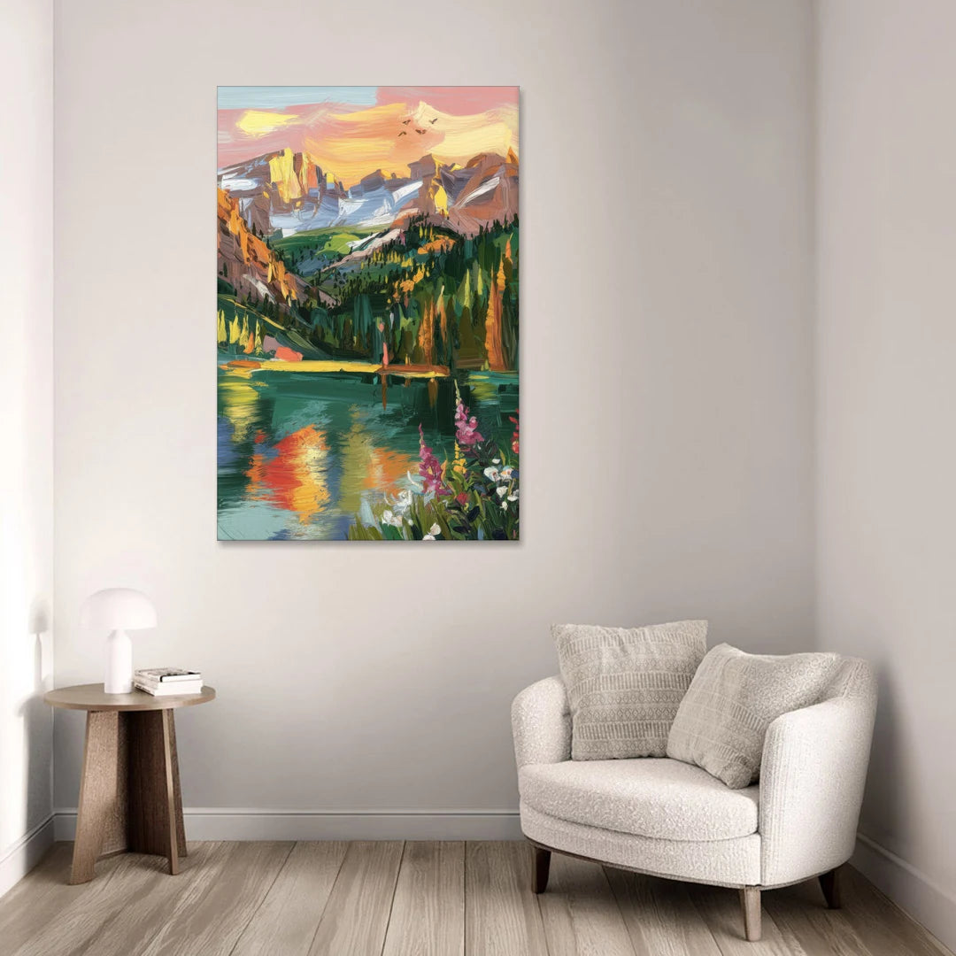 Colorado Springs Rocky Mountain Beauty - Canvas Wall Art - Sofa - 32x48