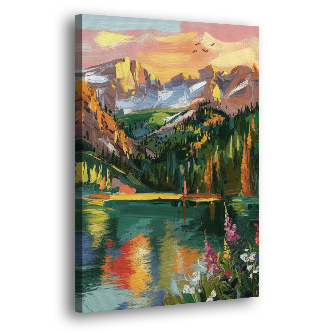 Colorado Springs Rocky Mountain Beauty Side - Canvas Wall Art