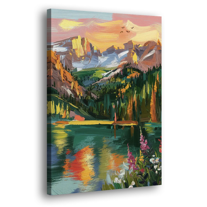 Colorado Springs Rocky Mountain Beauty Side - Canvas Wall Art