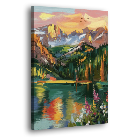 Colorado Springs Rocky Mountain Beauty Side - Canvas Wall Art