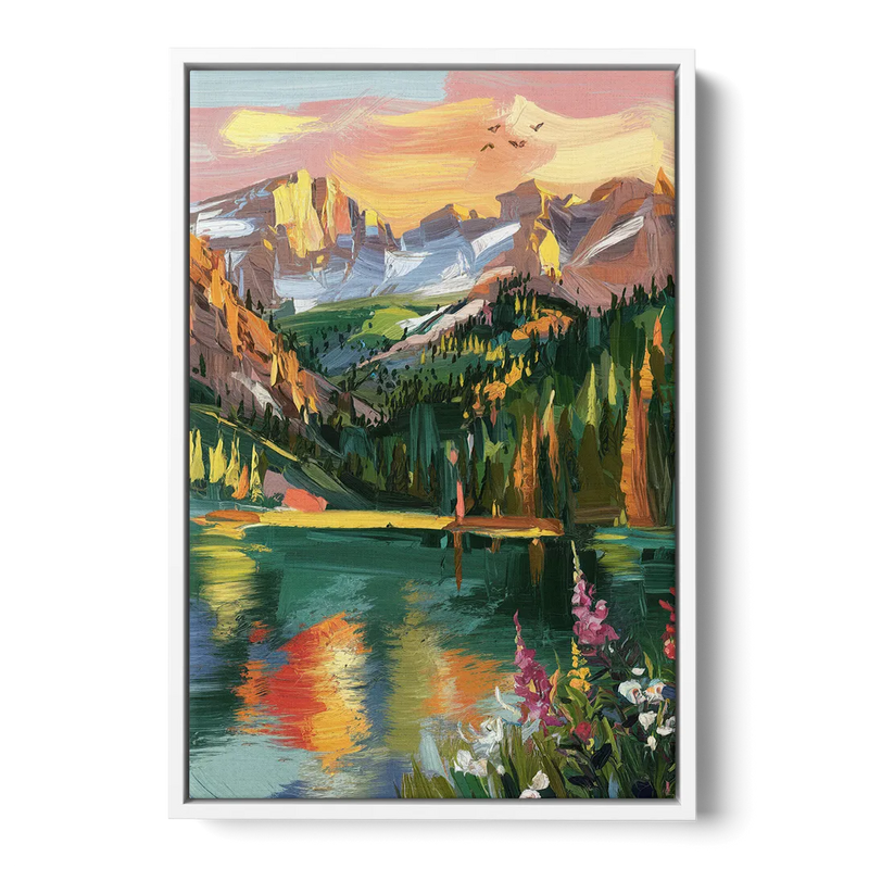 Colorado Springs Rocky Mountain Beauty Front - White Canvas Wall Art